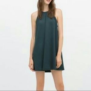 Forest Green Trapeze Dress from Zara